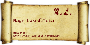 Mayr Lukrécia névjegykártya